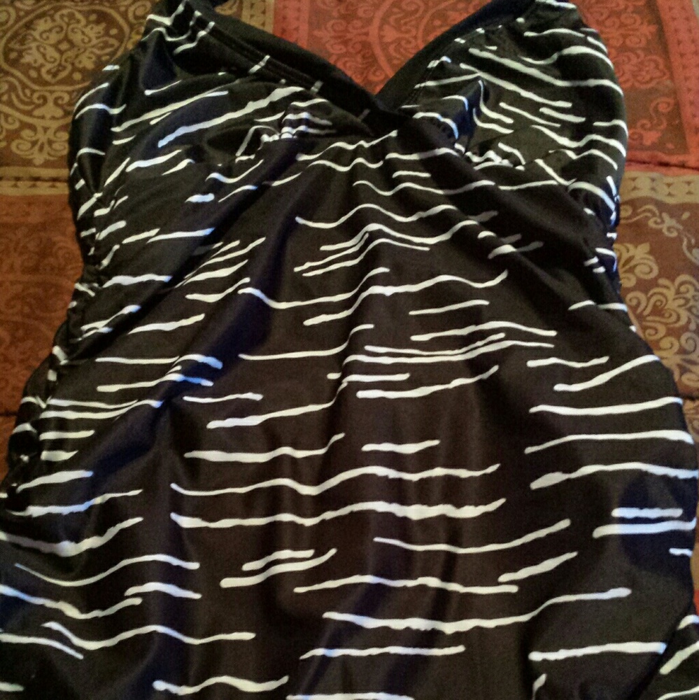 Black and white one piece swimsuit
